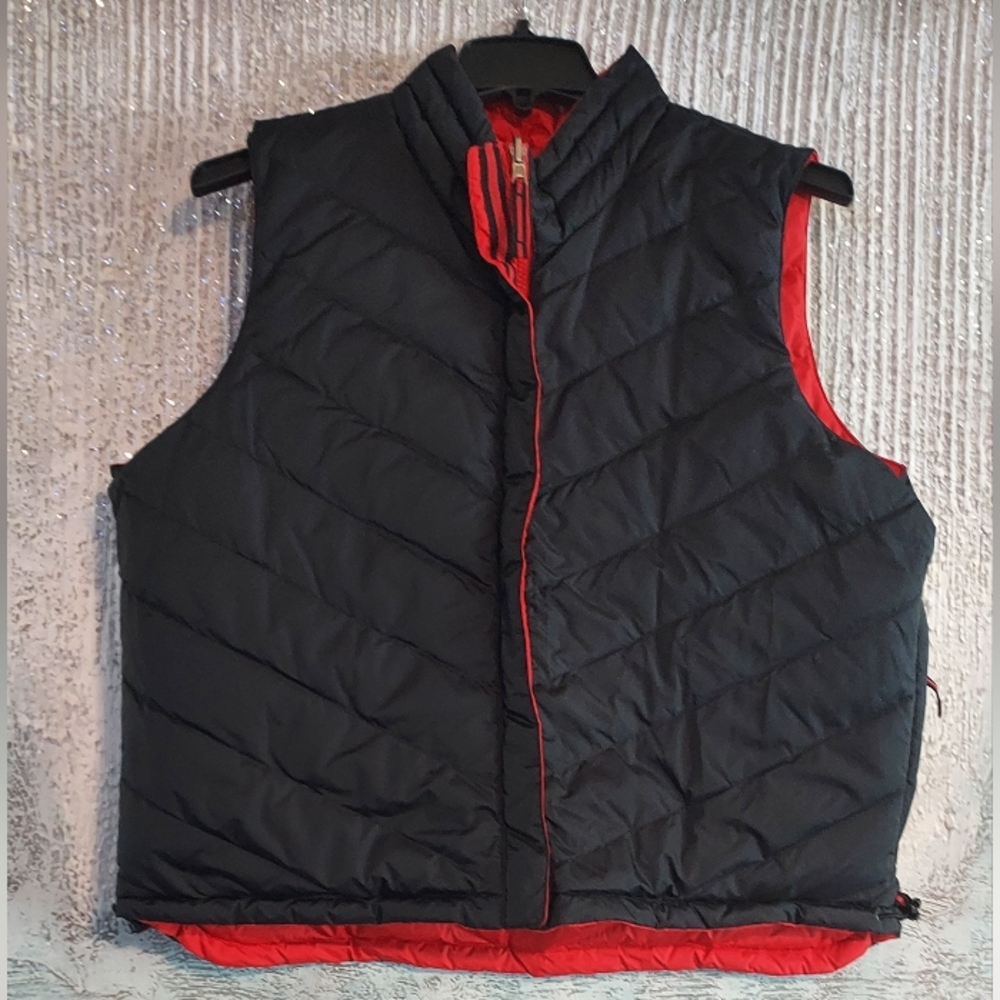 YKK Black and Red Quilted Revesible Vest Sz-XL